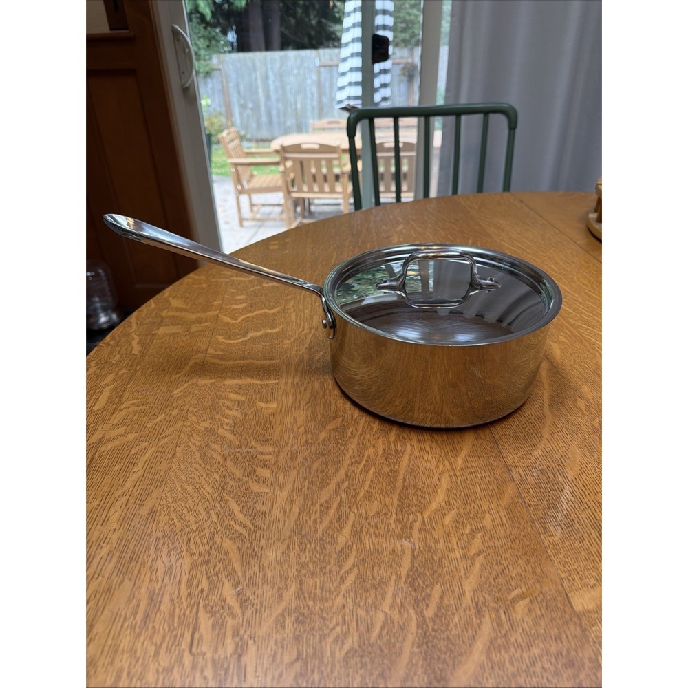 All Clad Stainless Steel 3 Quart Saucepan + Lid EUC